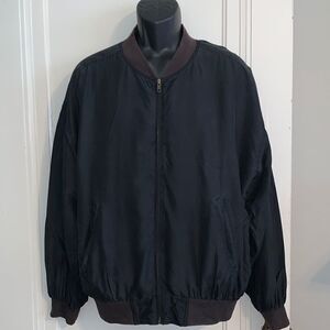 Fenn Wright & Manson black silk bomber jacket